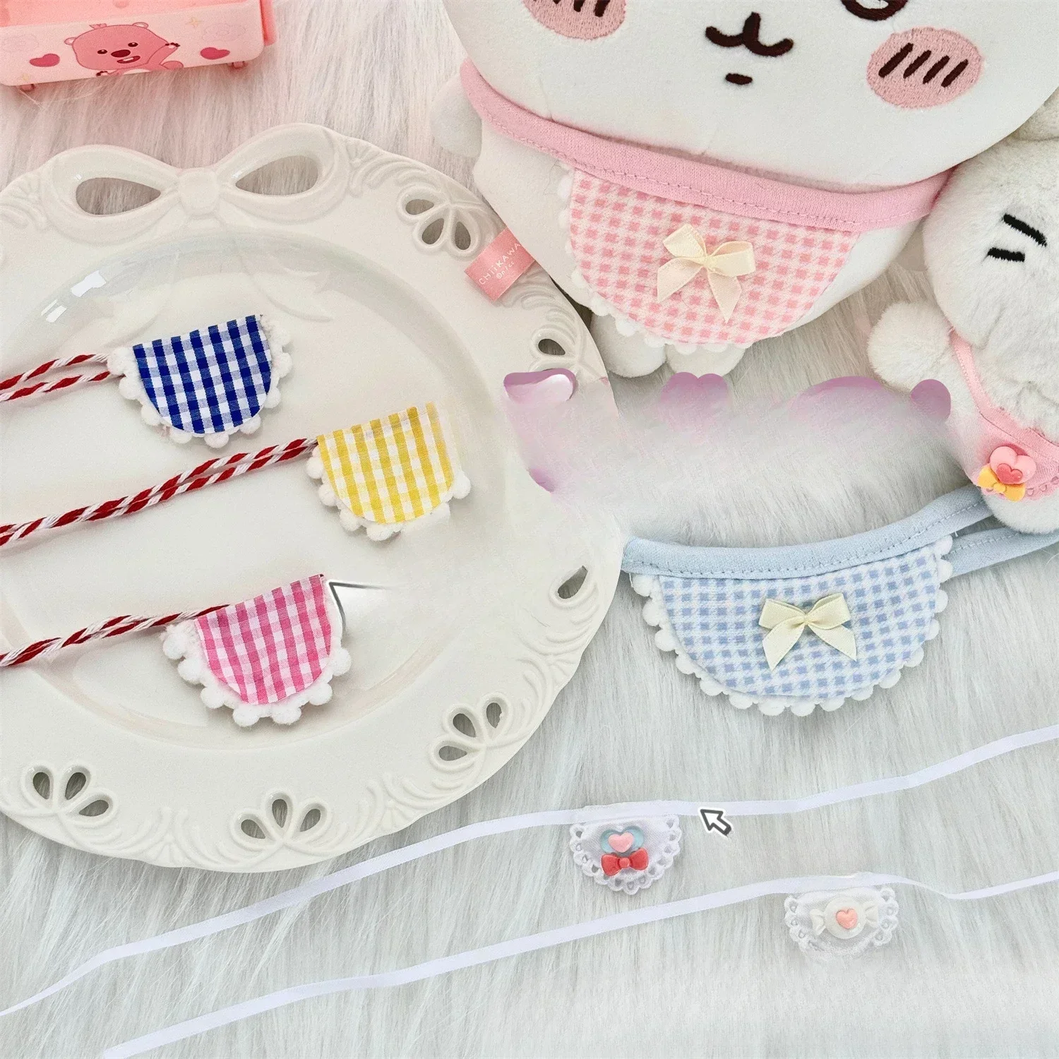 10cm Cotton Doll Clothes Dolls Accessories Creative Lace Lattice Drool Bib Kawaii Accessory Beautiful Brithday Gift for Friend