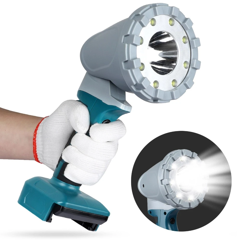 Led Werken Licht Voor Makita 18V Batterij Draagbare Lantaarn 3-Speed Verstelbare Sterke Grootlicht 6500K Wit licht Zaklamp Zaklamp