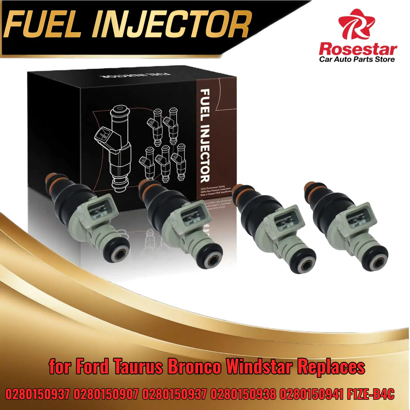 

Комплект топливных форсунок из 4 предметов для Ford F-150 Ranger для Ford Taurus Bronco Windstar, заменяет 0280150941 0280150907 0280150938