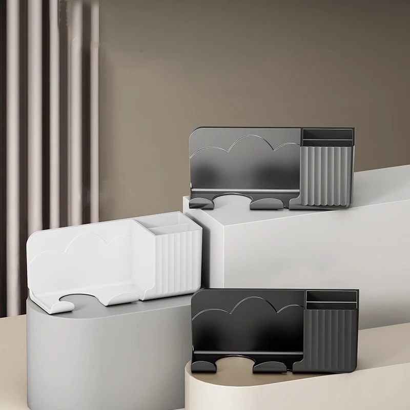 1pc Hair Dryer Storage Rack Non Punching Bathroom Wall Mounted