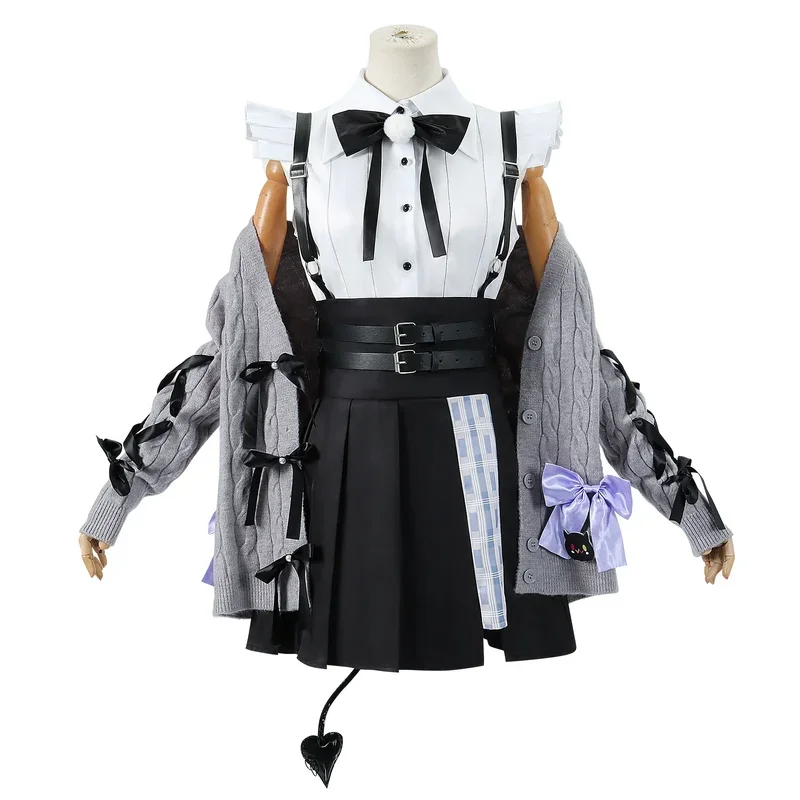 Anime Virtual YouTuber Tokoyami Towa Cosplay disfraz peluca suéter tejido chaqueta JK uniforme mujer encantador traje de Halloween