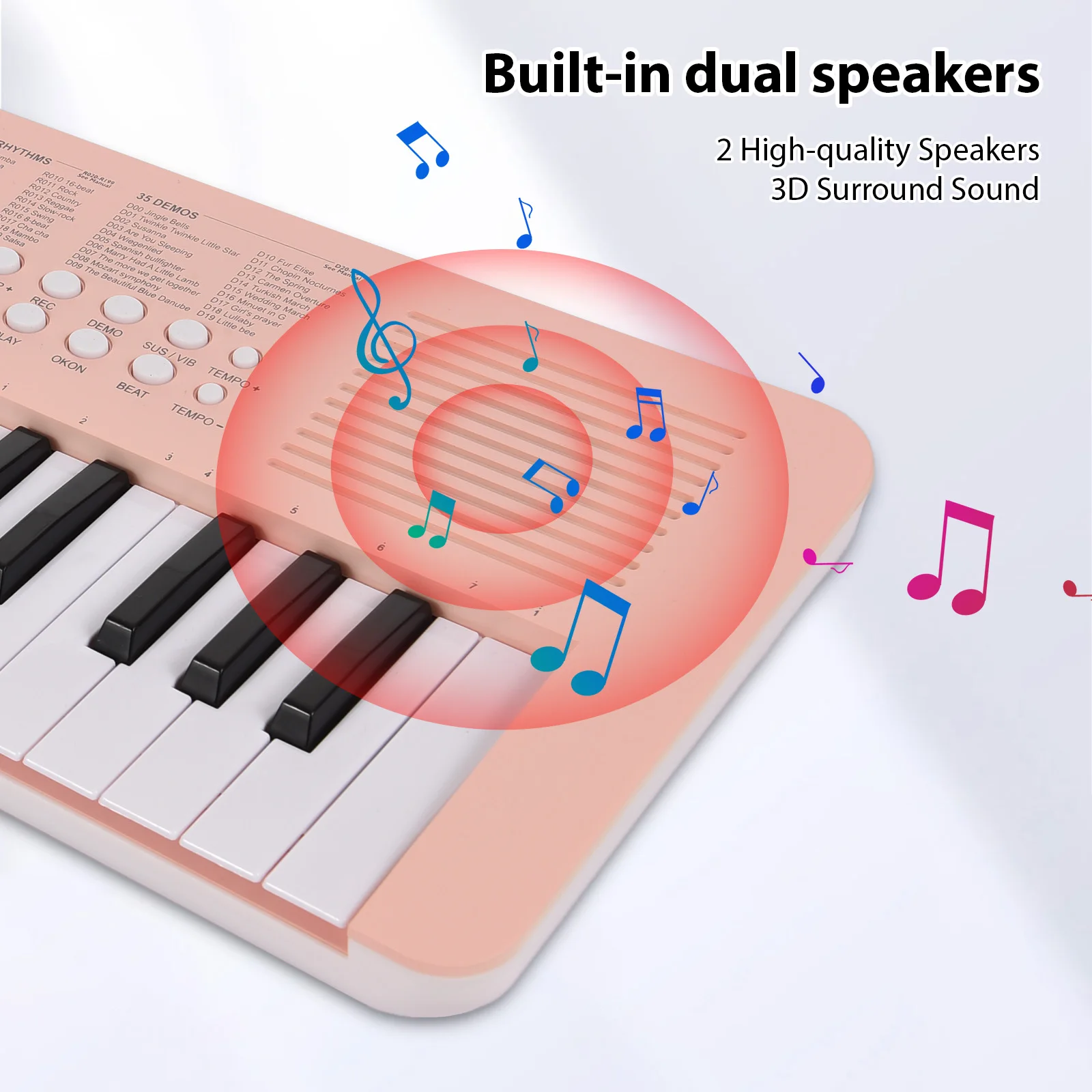 37 Key Electronic Keyboard Piano Dual Power Mode Portable Music Piano Keyboard Gift for Beginners Keyboards Piano