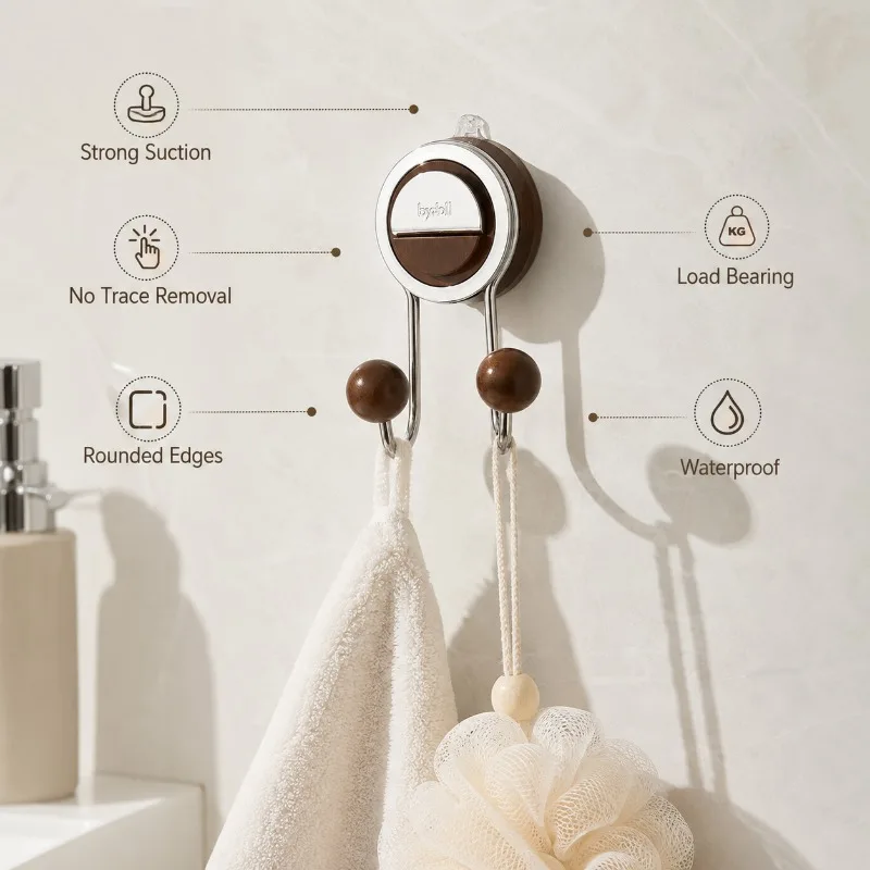 Multi Purpose Wall Mounted Hook No Drill Suction Cup Hanger Kitchen Towel Holder Bathroom Storage Organizer For Home