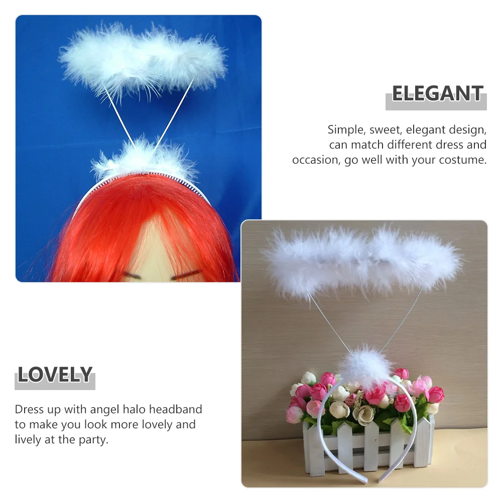 Christmas Angel Headpiece Party Headwear Props Costume Headband Fluffy Cosplay Child