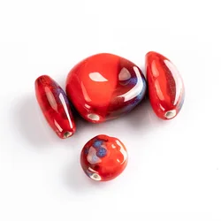 Big Special-shaped Ceramic Beads Porcelain Crafts Jewelry Handmade DIY Materials #92566