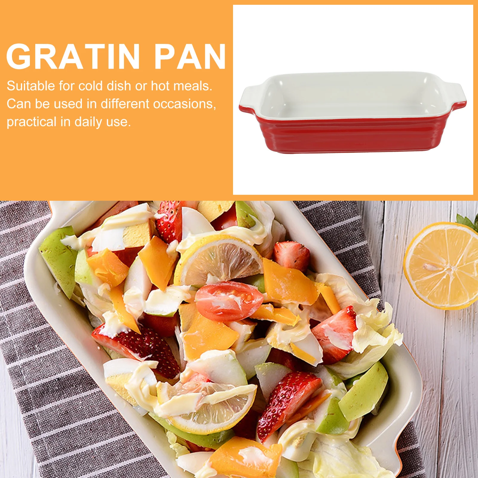 

1Pcs Ceramic Baking Tray Multipurpose Bakeware for Oven Microwave Double Handle Rice Bowl Bread Cheese Baking Pan