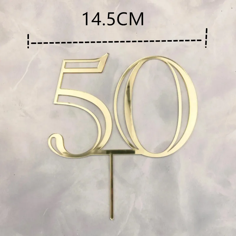 Neue 10/18/20 Zahl Alles Gute zum Geburtstag Kuchen Topper Gold Geburtstag Party Acryl Cupcake Topper Hochzeitstag Dessert Dekoration – Detail 9