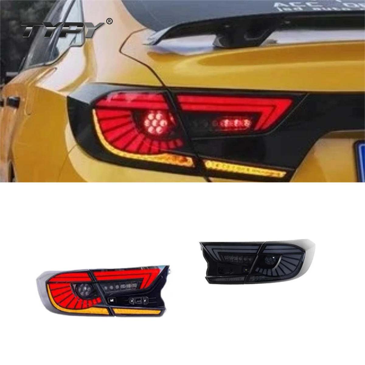 

Задний фонарь для Honda 10th Accord в сборе, модифицированный полностью светодиодный стример, рулевое управление, светодиодный ходовой фонарь, стоп-сигнал 2018-2022