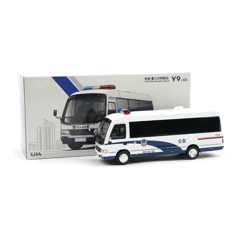 Diecast Alloy 1:64 Scale Koste Police Medium Bus Model Adult Classic Collection Display Ornament Gift Souvenir