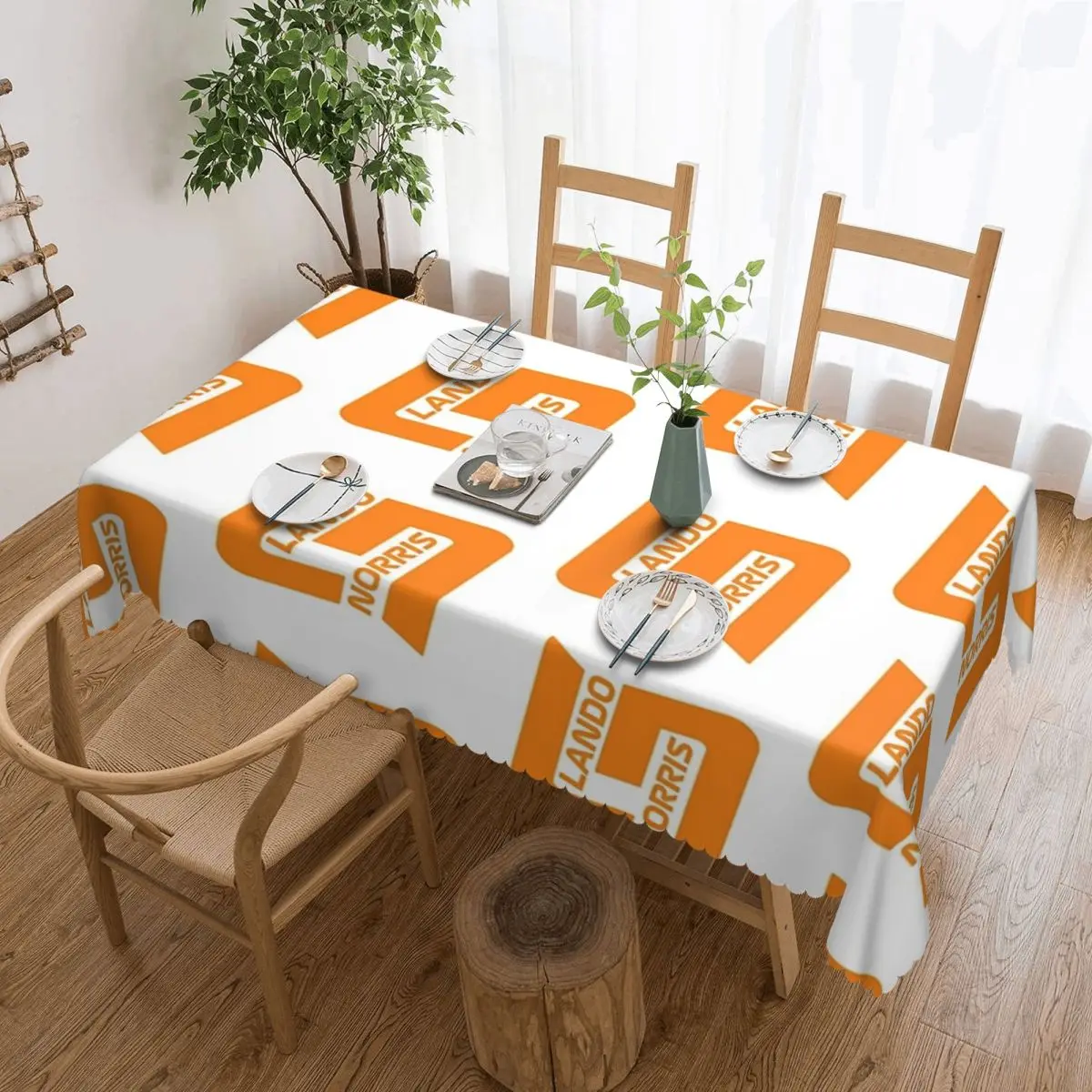Lando Norris LN 4 Customized Rectangular Tablecloth Oilproof Table Cover for Dining Events Table Cloth
