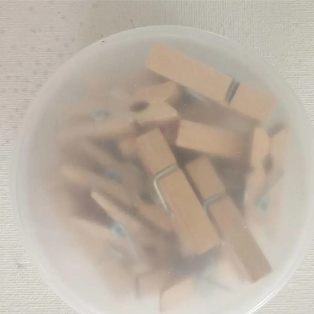 

50Pcs Wooden Photo Clips Simple Small Picture Fixation for Home Office School Wood Color 45x12mm Cclip