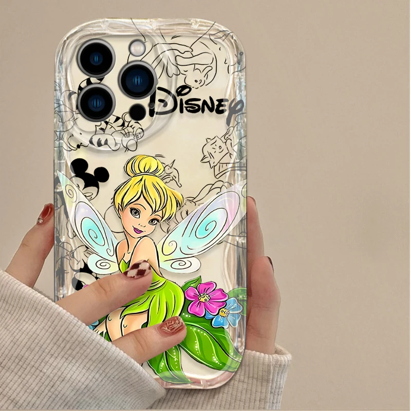 Disney Princess Clear 3D Wave Case For iPhone 16 15 14 13 12 11 Pro Max X XR XS 8 7 Plus SE 2020 Soft Silicone Shockproof Cover image 3