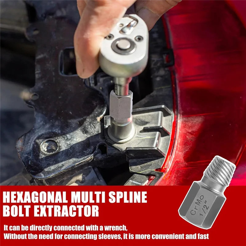 

BHBD-Screw Extractor Set, Stripped Bolt Remover, Bolt Extractor Kit For Removing Broken Rusted Bolts Studs Nuts