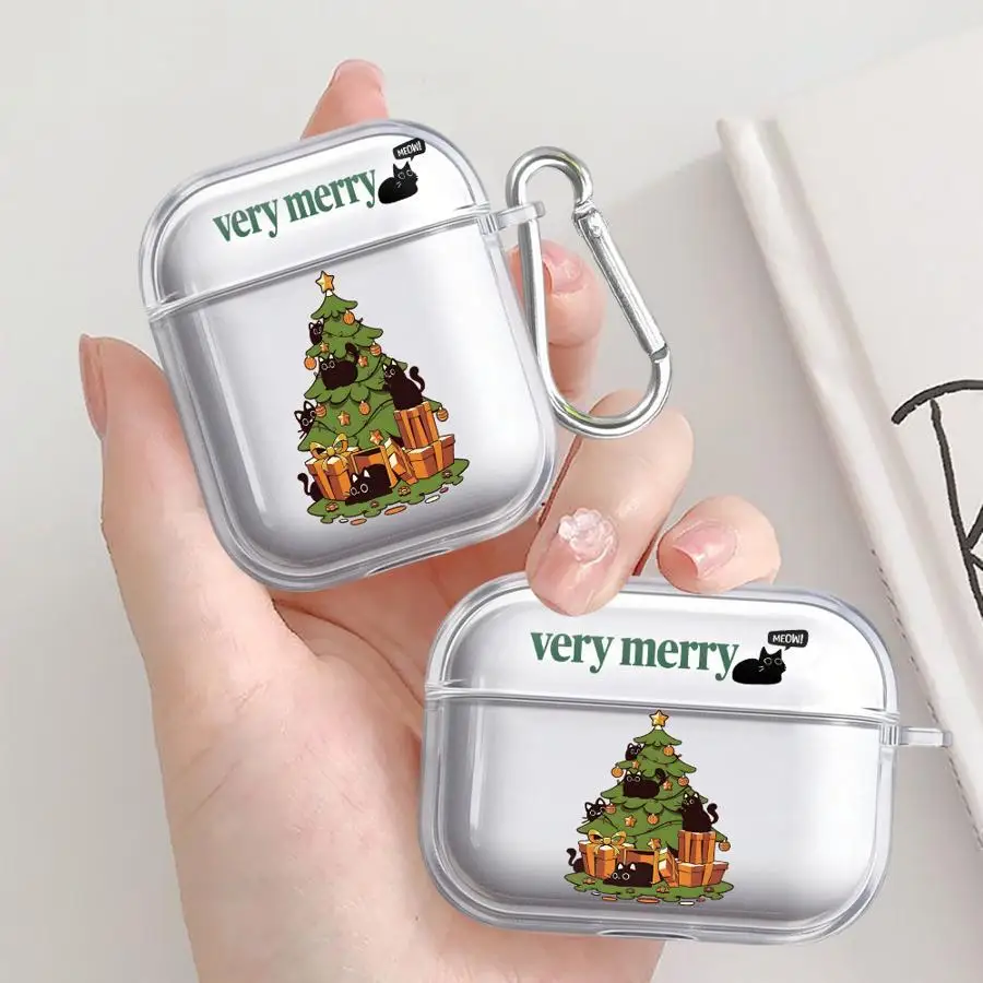 

Cartoon Cute Cat Case For Airpods 2 1 4 3 Pro Pro2 Pro3 Clear Earphone Cases Cover