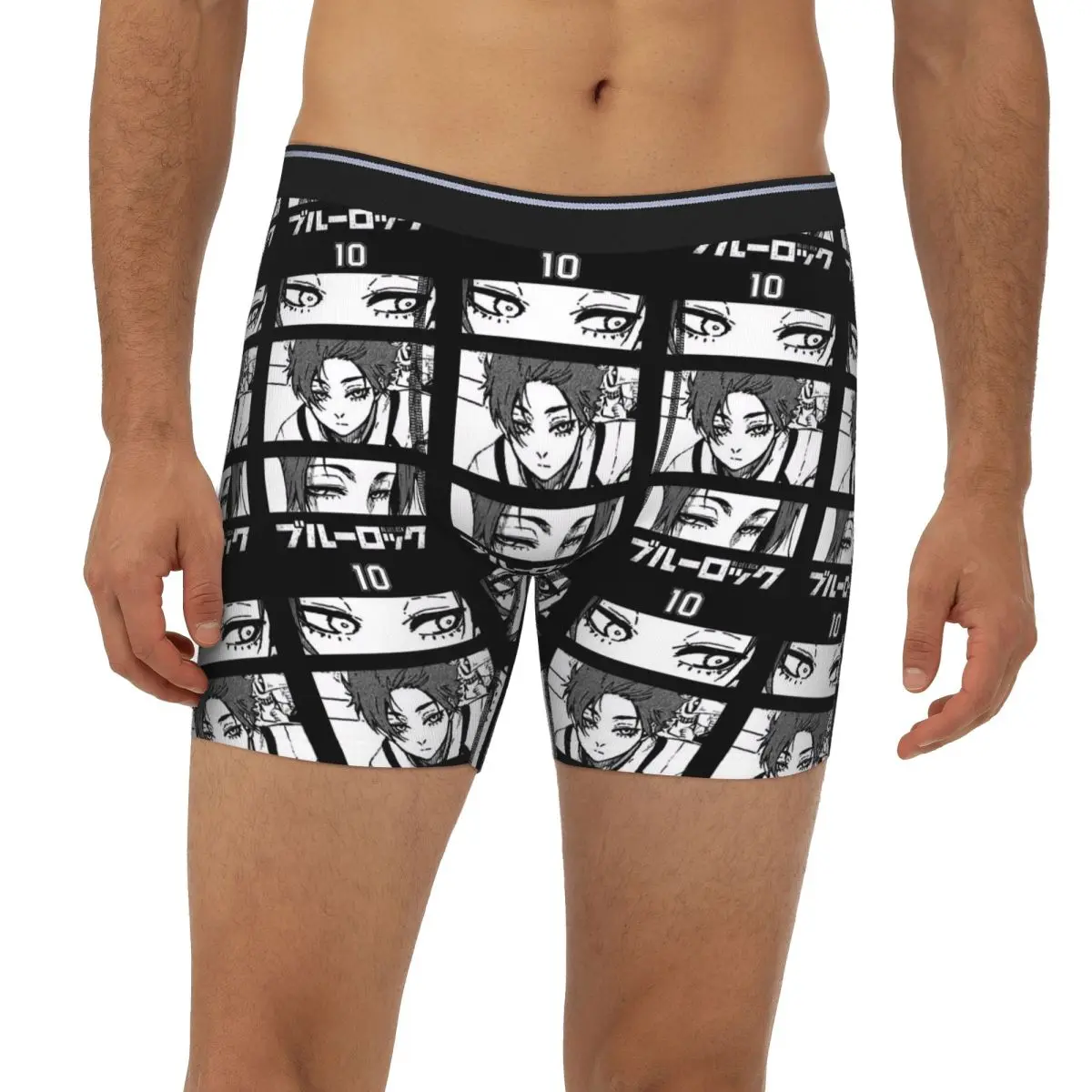 

Itoshi Sae Blue Lock Cartoon Anime Long Boxer Underpants Short Men's Panties Soft Underwear for Homme Man Boyfriend Gifts