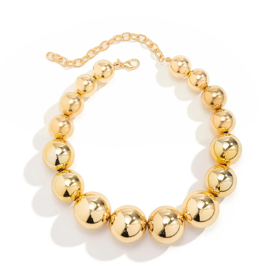 Übertriebene Goth Acryl CCB Big Ball Bead Kette Halskette für Frauen Punk Chunky Heavy Short Choker Grunge Schmuck Steampunk Männer – Detail 11