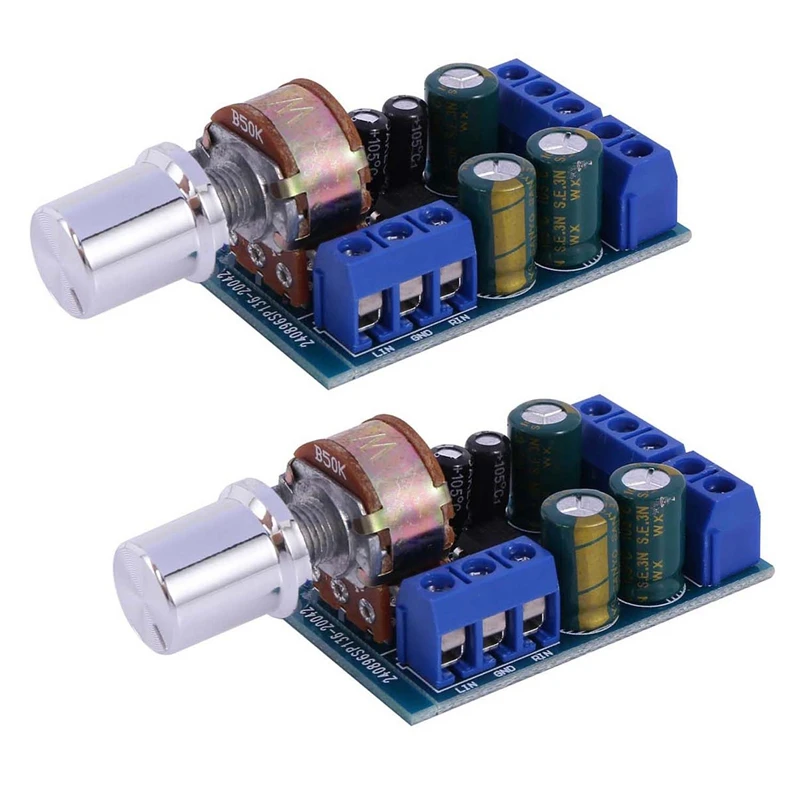 2X TDA2822 TDA2822M Mini 2.0 Channel 2X1W Stereo Audio Power Amplifier Board DC 5V 12V CAR Volume Control Potentiometer