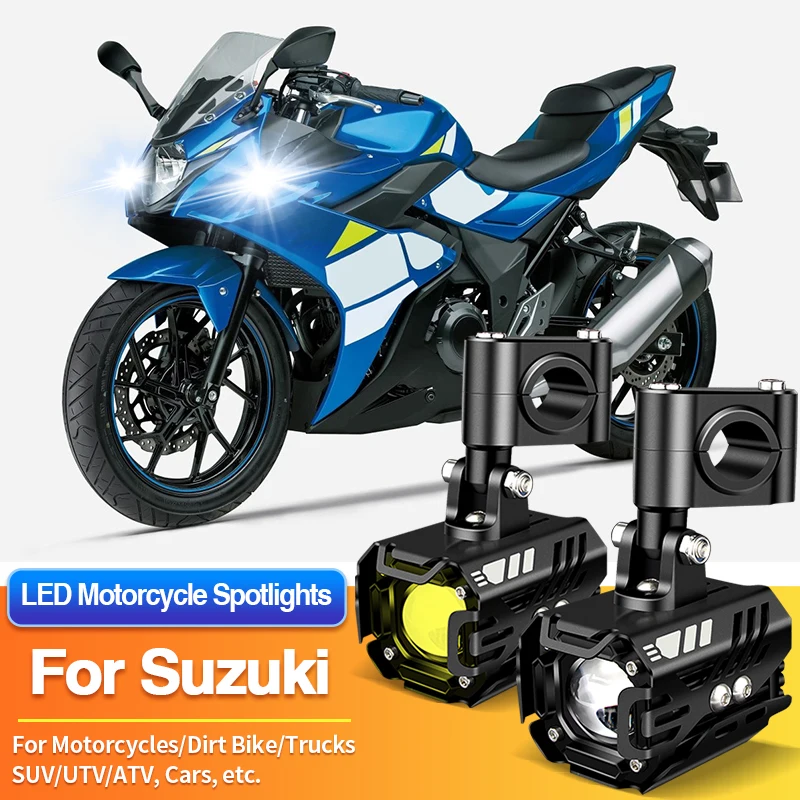 

1/2PCS LED Universal Motorcycles Headlights 2-Color Fog Light UTV ATV for Suzuki AX4 GD115/Boulevard C50/C50T/M109R/M109R Boss