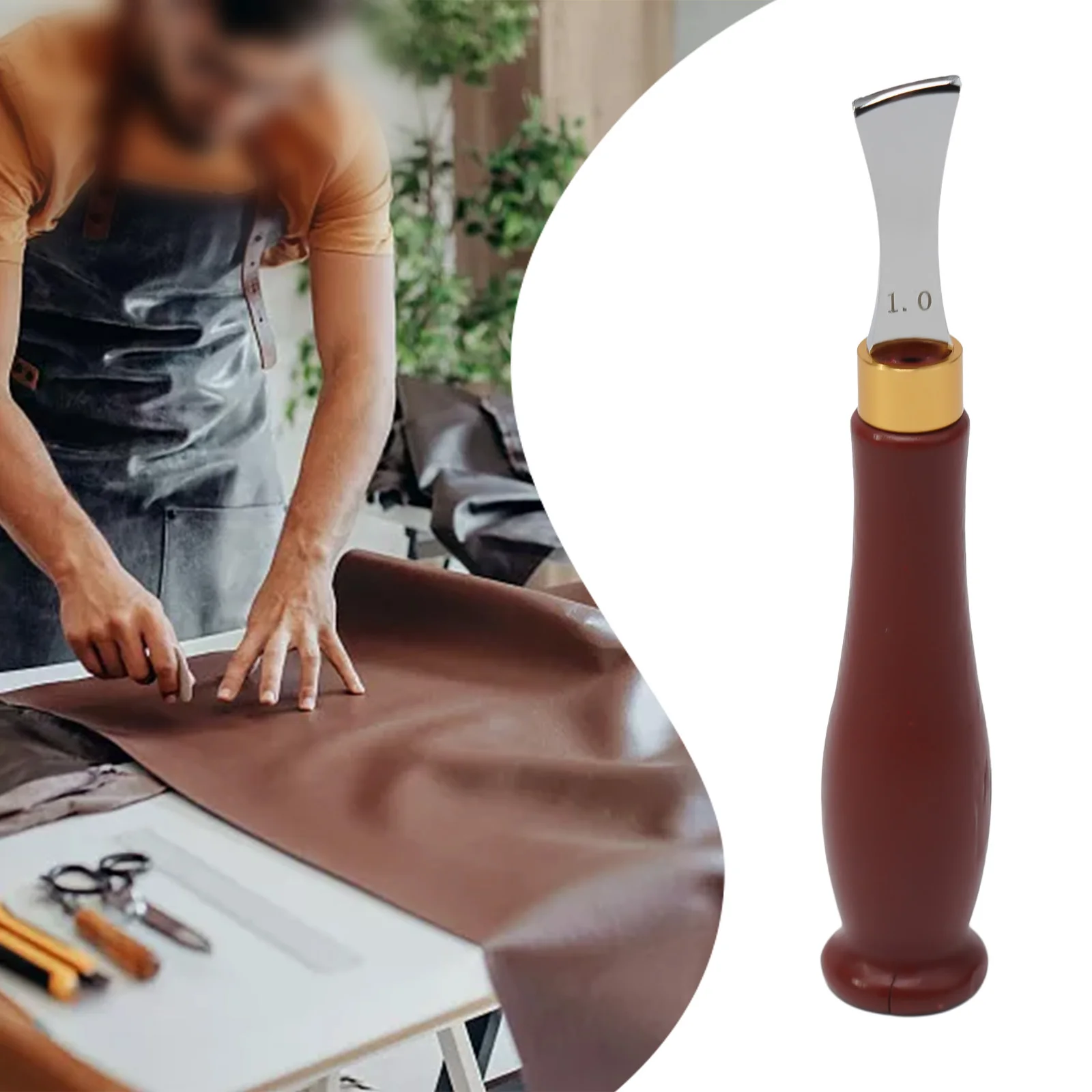 1.0-2.5mm Leather Creaser Arch Edge Sector Shallow Groove Crimper Pressure Line Punch Embedding Thread Leather Craft Tool