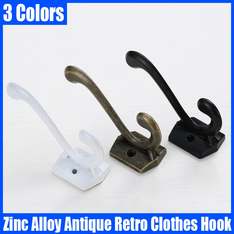 1PCS Zinc Alloy Antique Retro Clothes Hooks Kitchen Wall Hooks Bathroom Towel Hooks Robe Hooks Multifunctional Household Hook