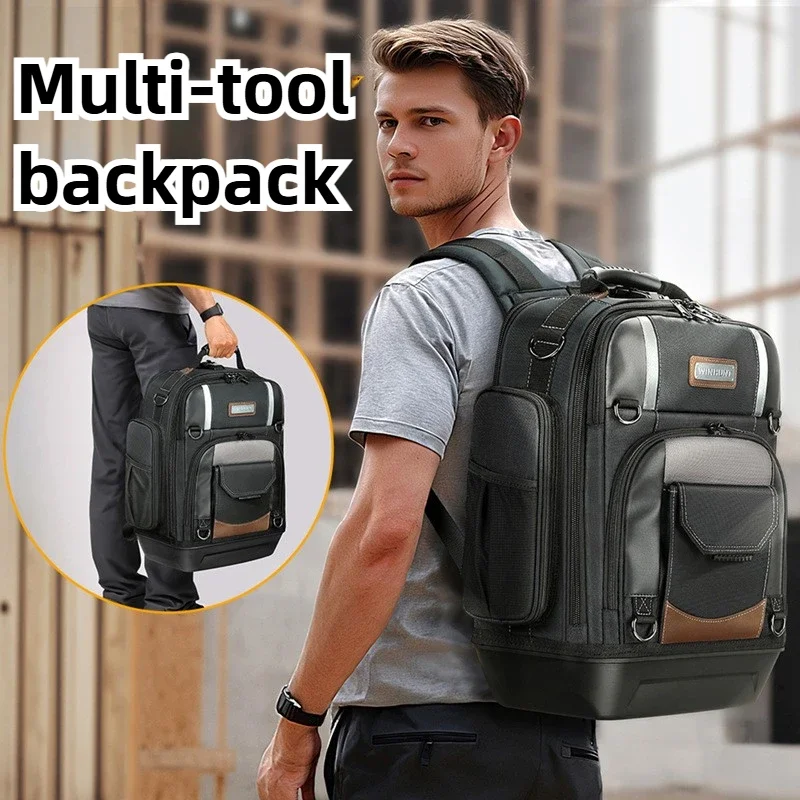 

Portable Tool Backpack Oxford Cloth Tool Bag Multifunction Waterproof Bags Professional Toolkit Electrician Tools Accessories