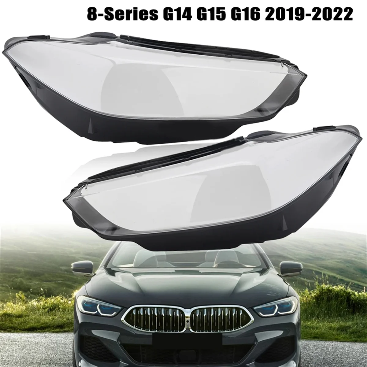 

For BMW 8 Series G15 2019-2022 Left Lampshade Front Headlight Cover Transparent Head Light Lamp Shell Lens