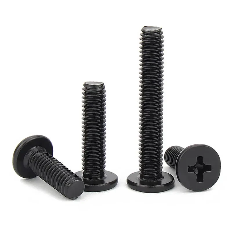 Cm m1.6 m2 m2.5 m3 m4 m5 m6 preto 304 aço inoxidável computador portátil cruz phillips ultra fino baixo parafuso de cabeça de wafer plano