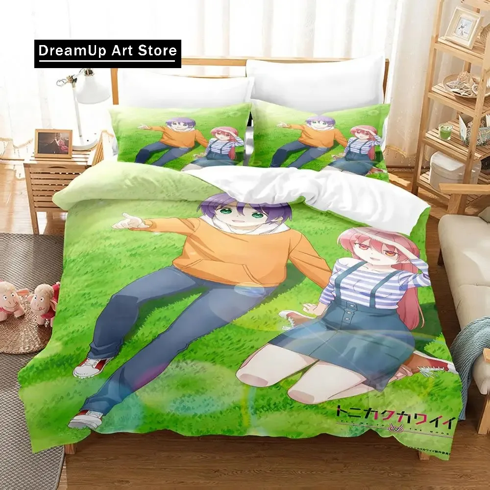 3D Anime Fly Me to the Moon Bedding Set Single Twin Full Queen King Size Bed Set Adult Kid Bedroom Duvetcover Set Anime Bed