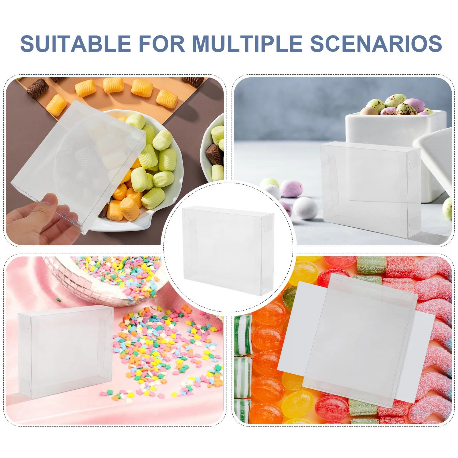 

12Pcs Treat Boxes Clear Gift Boxes for Parties Weddings Favors Bulk Packaging for Candies Small Presents Transparent Design