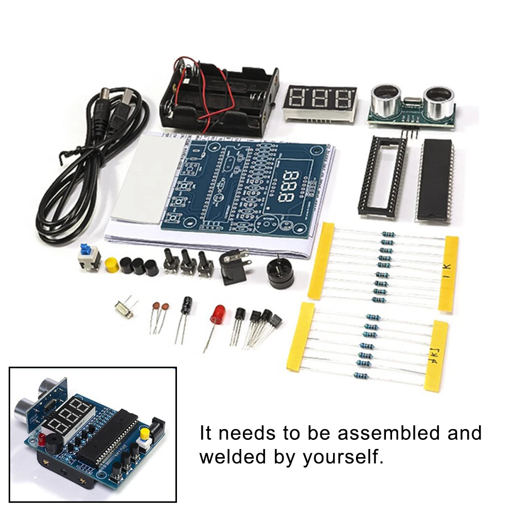 For DIY Range Meter Soldering Practice Kit For Distance Measuring Learning With Alarm Function And Digital Display