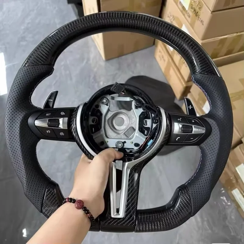 Car Steering Wheel Carbon Fiber Leather For BMW E87 E83 E90 X1 X5 E70 E71 M3 M5 F10 F20 F22 F23 F30 F33 E92 Car Accessories