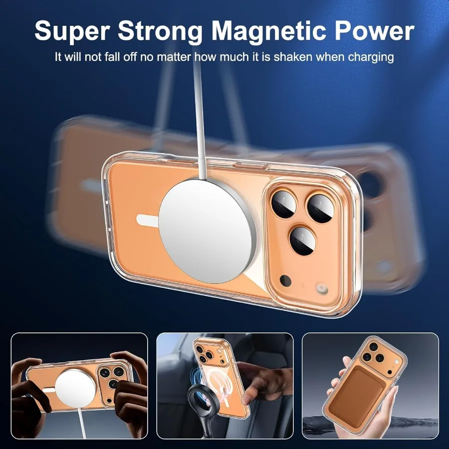 Etui na iPhone 17 Pro Max Przezroczyste Magnetyczne Etui na iPhone 17 ProMax z Ochroną Ekranu i Ochroną Aparatu [Kompatybilne z MagSafe]