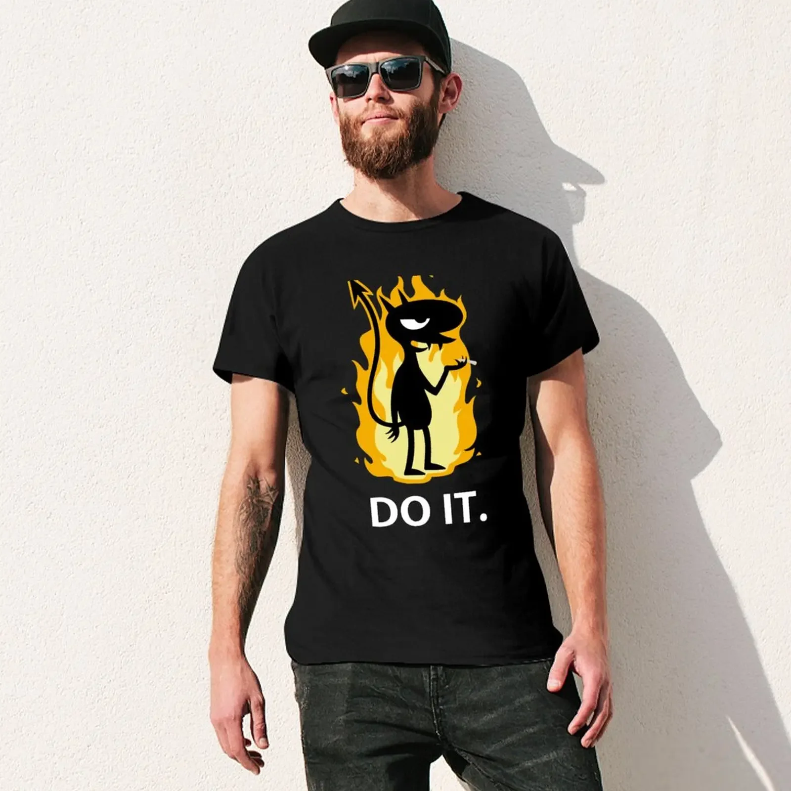 Lucy - DO IT! T-Shirt tops blacks quick drying mens graphic t-shirts