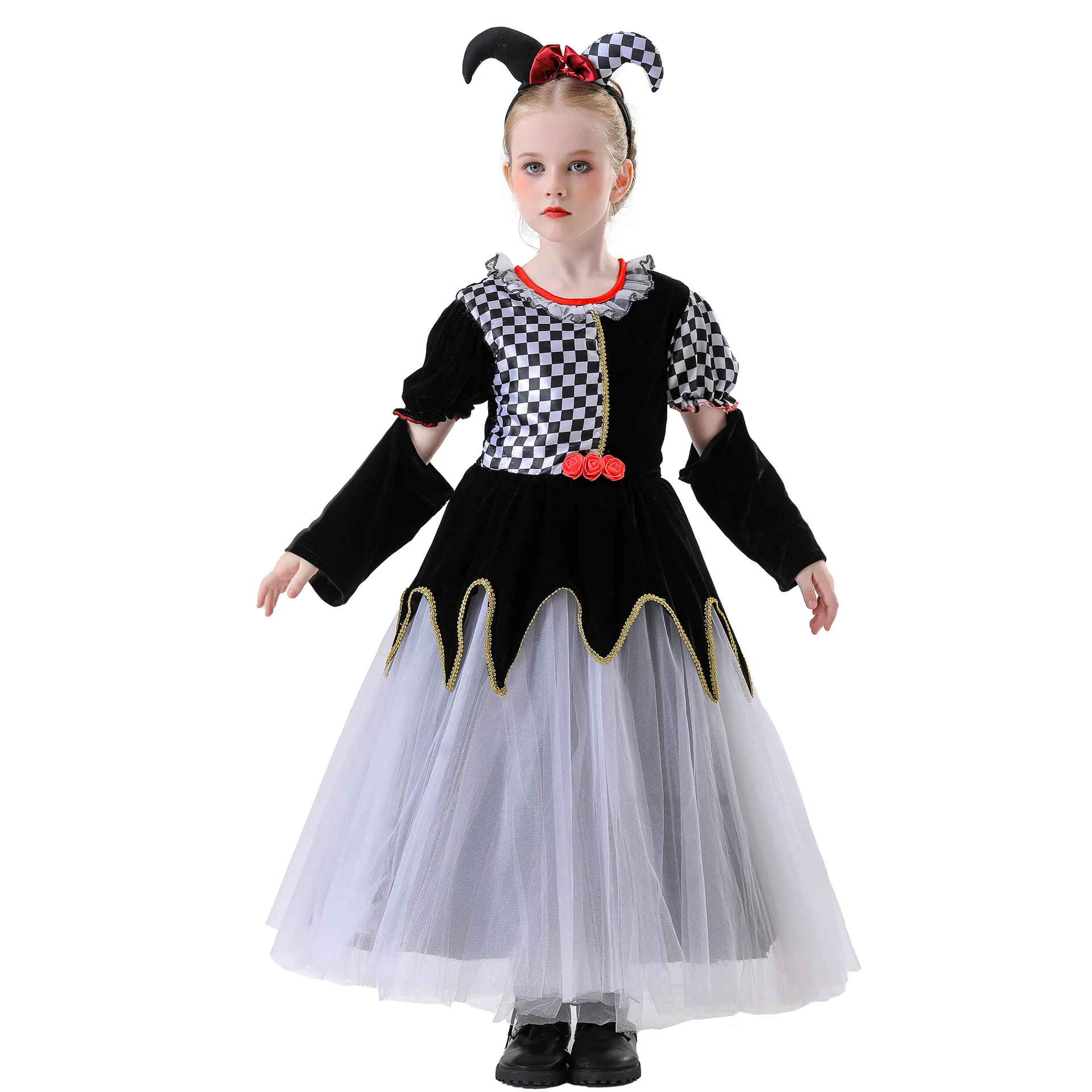girls-children-halloween-poker-queen-dress-halloween-joker-quinn-stage-performance-children's-day-party-fancy-dress-party-set