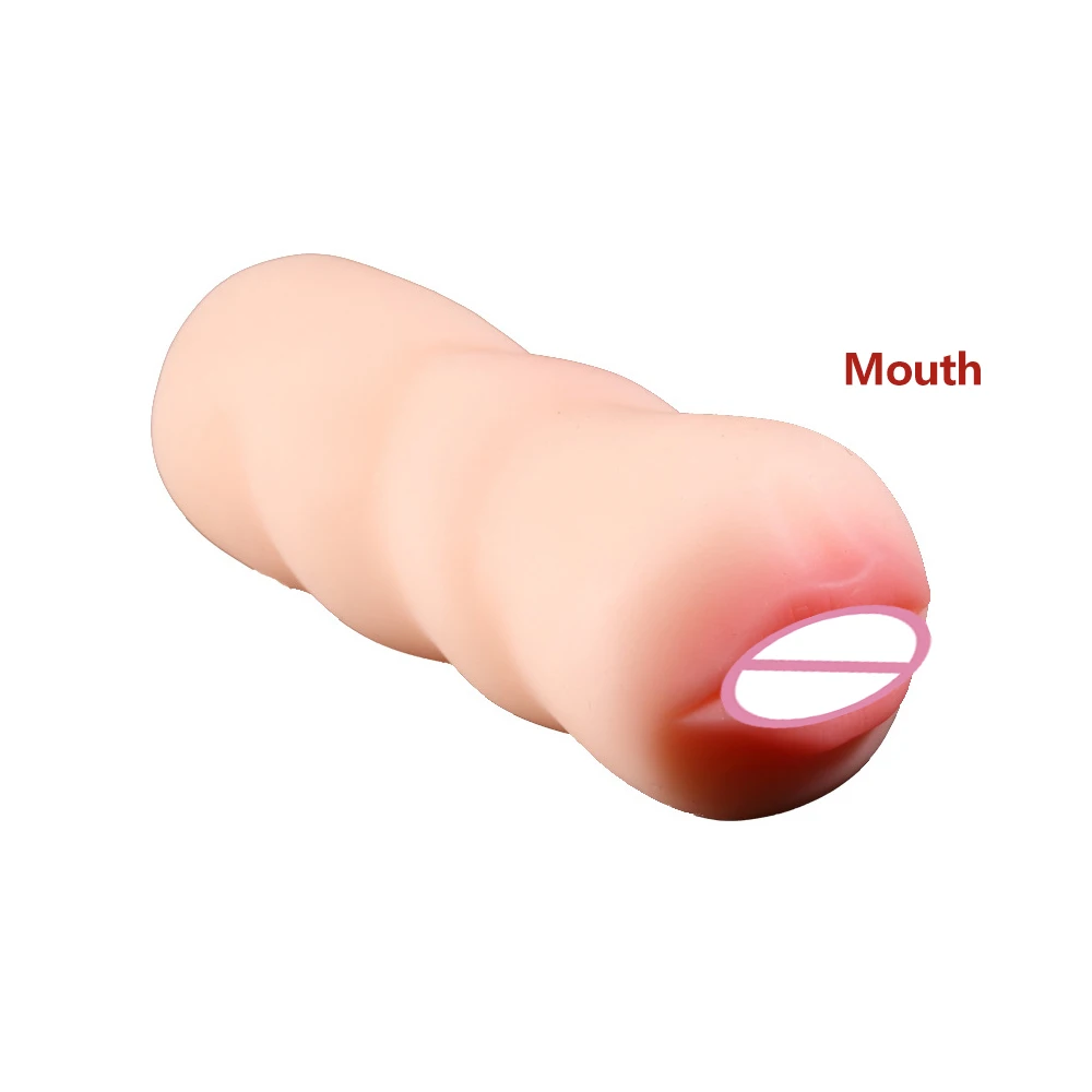 Three Designs Soft Skin Feeling Rubber Vagina Pocket Adult Oral Sex Products Male Masturbation Toys Blow Job Sex Toys For Men