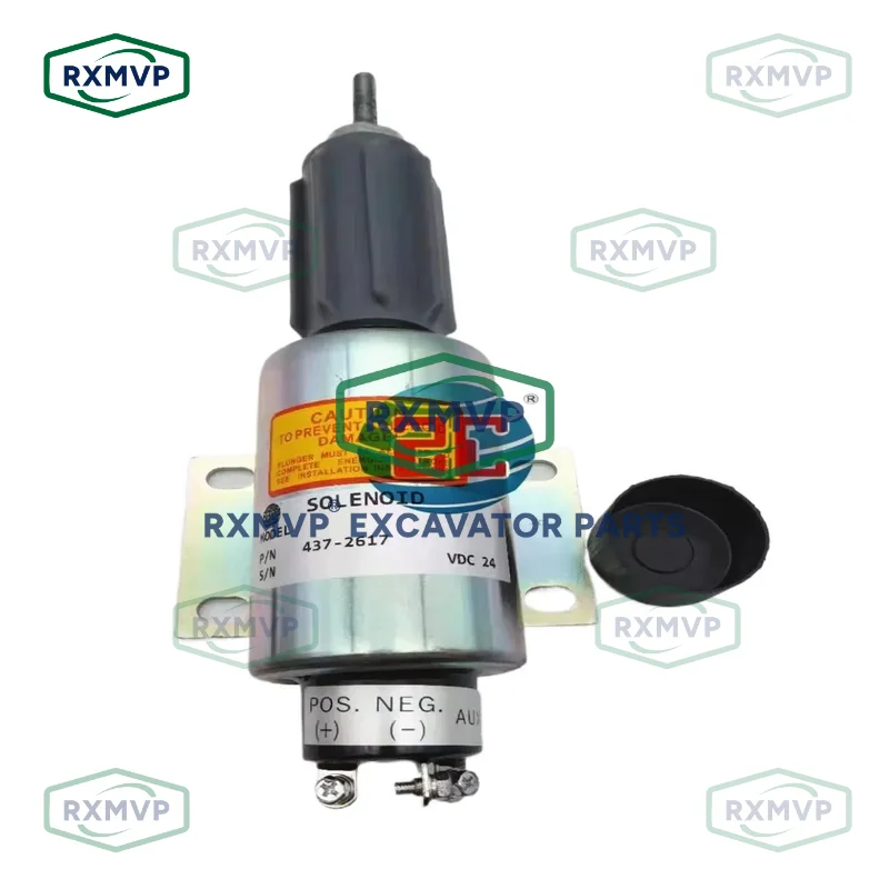 437-2617 2370 Flameout Solenoid Valve 24V Fits Perkins 4012 4008 Excavator Engine Parts