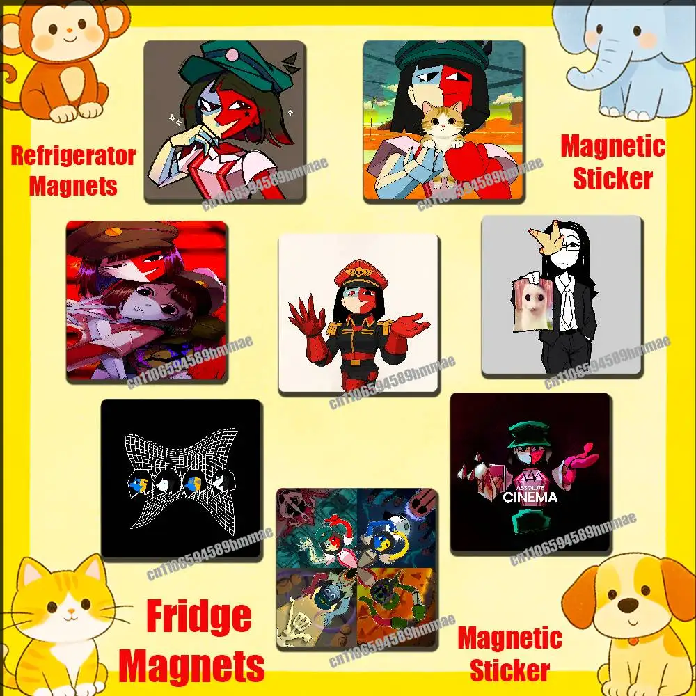 For Ena Dream BBQ Coral Glasses Fridge Freezer Refrigerator Magnets Kitchen Metal Cabinet Magnetic Sticker Card