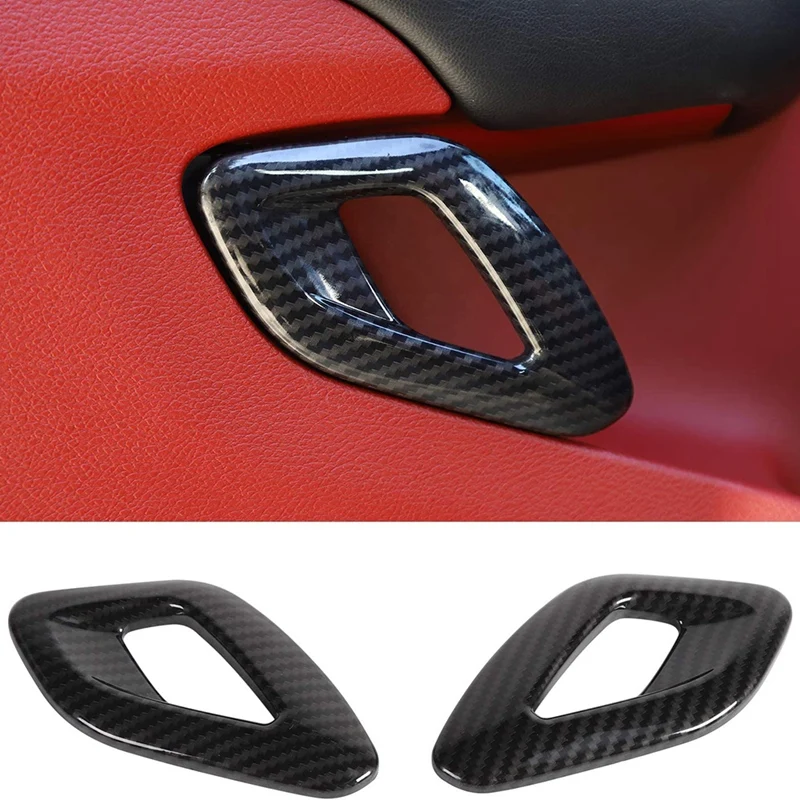 Inner Door Handle Cover Trim For Dodge Challenger 2015-2022 Accessories (ABS Carbon Fiber)