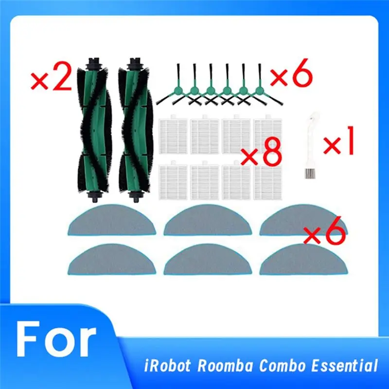 

Hot-23 Pcs For Irobot Roomba Combo Essential Series Q011/Y0110/Q0120/Y0140 Robot Vacuum Cleaner Replacement Parts Pack