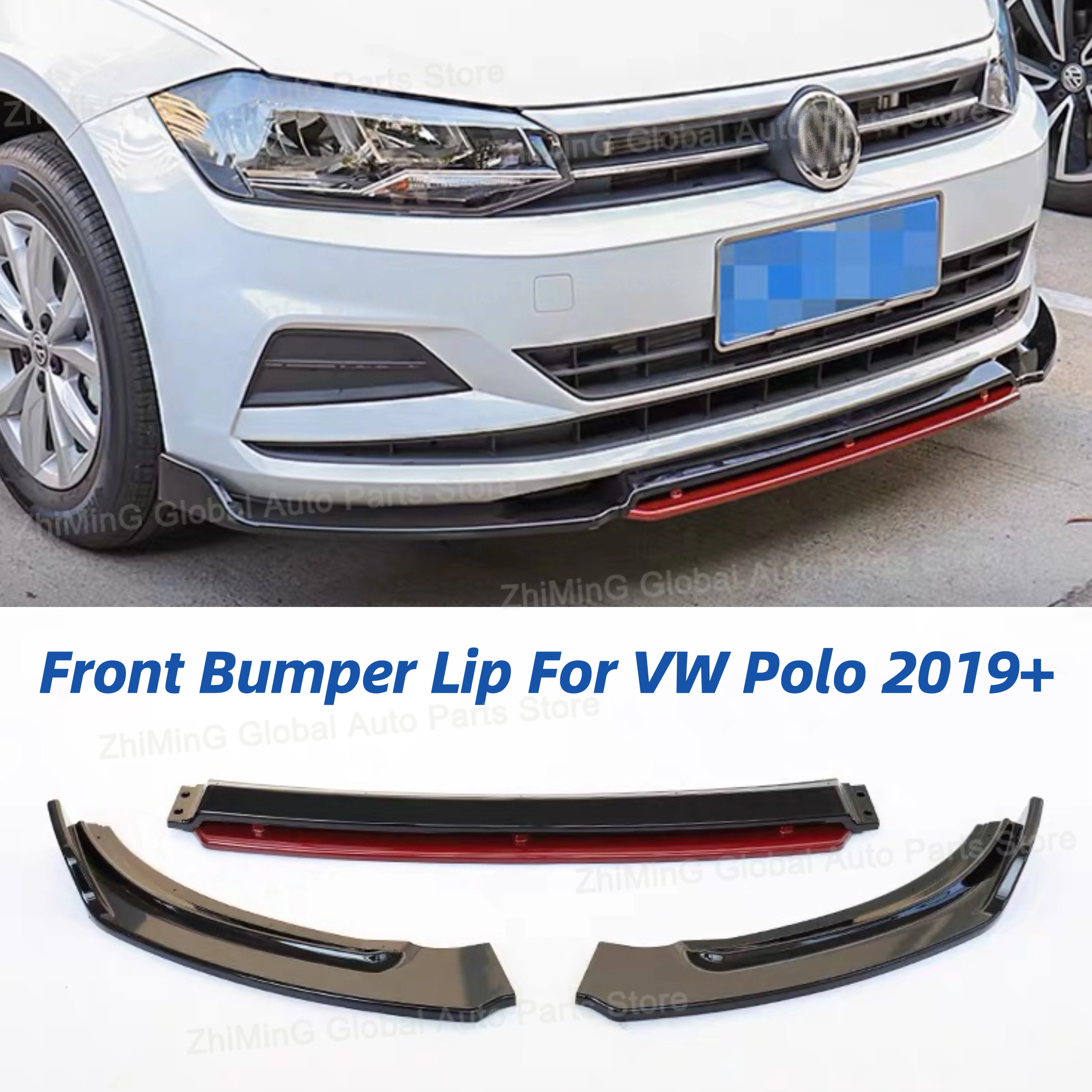 For VW Polo Front Lip Bumper Spoiler Body Kit Car Accessories 2012 2013 2014 2015 2016 2017 2018 2019 2020 2022 2023