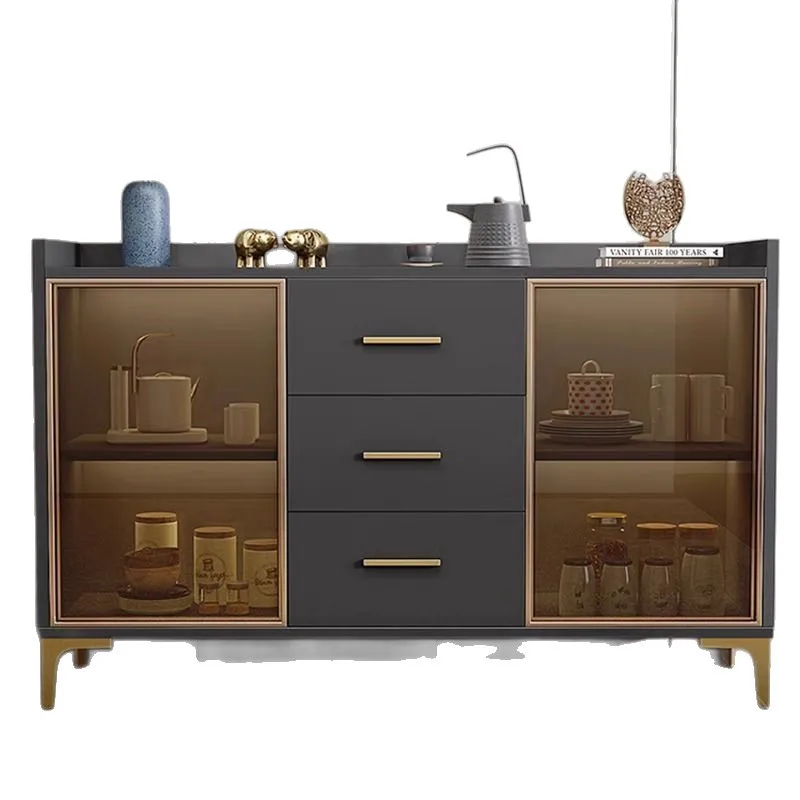 

Italian side cabinet, living room light luxury locker, microwave oven cabinet, tea