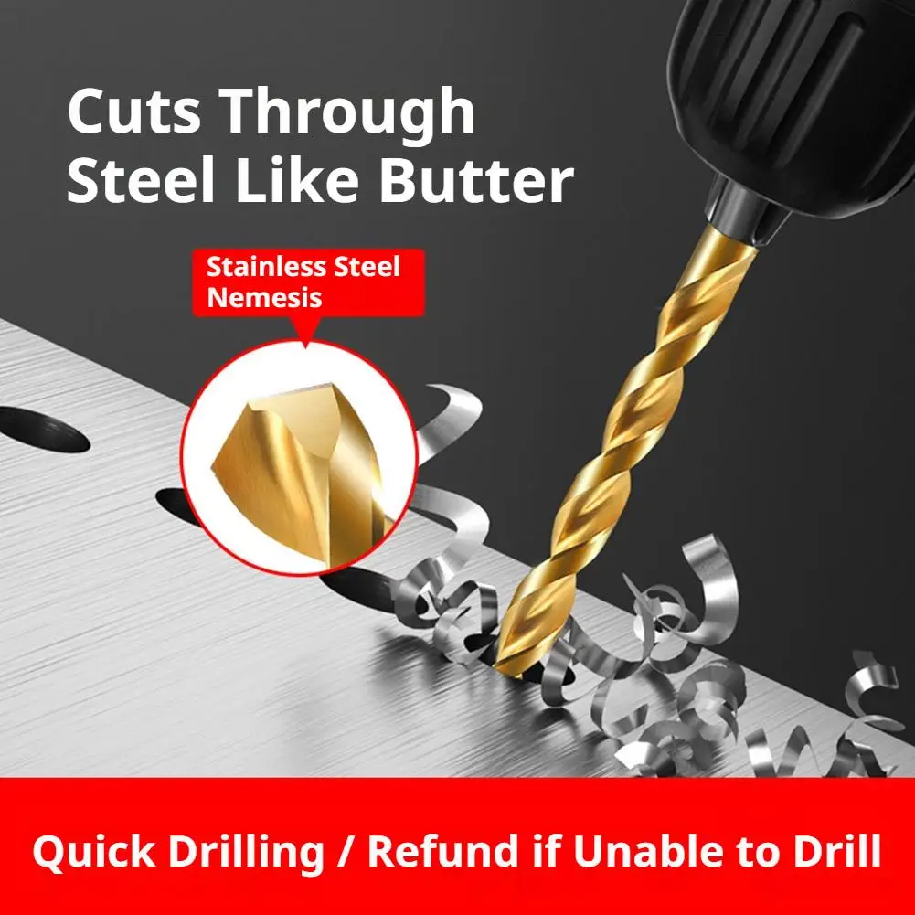 Twist Drill Bits Set Titanium Coated Drill Bit 3-8mm Serrated Grooving Spiral Jagged Saw Drill Bit Composite Drill Bits