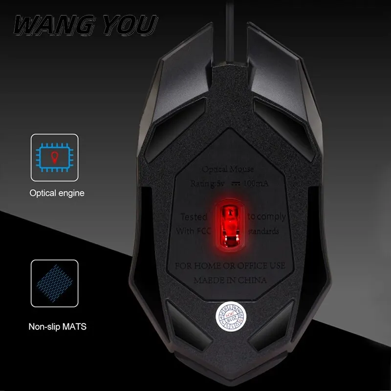 X3 Wired Mouse USB Wired LED Luminous Game Competitive Computer Adjustable DPI Mice Office Lol Mobile Game Mouse