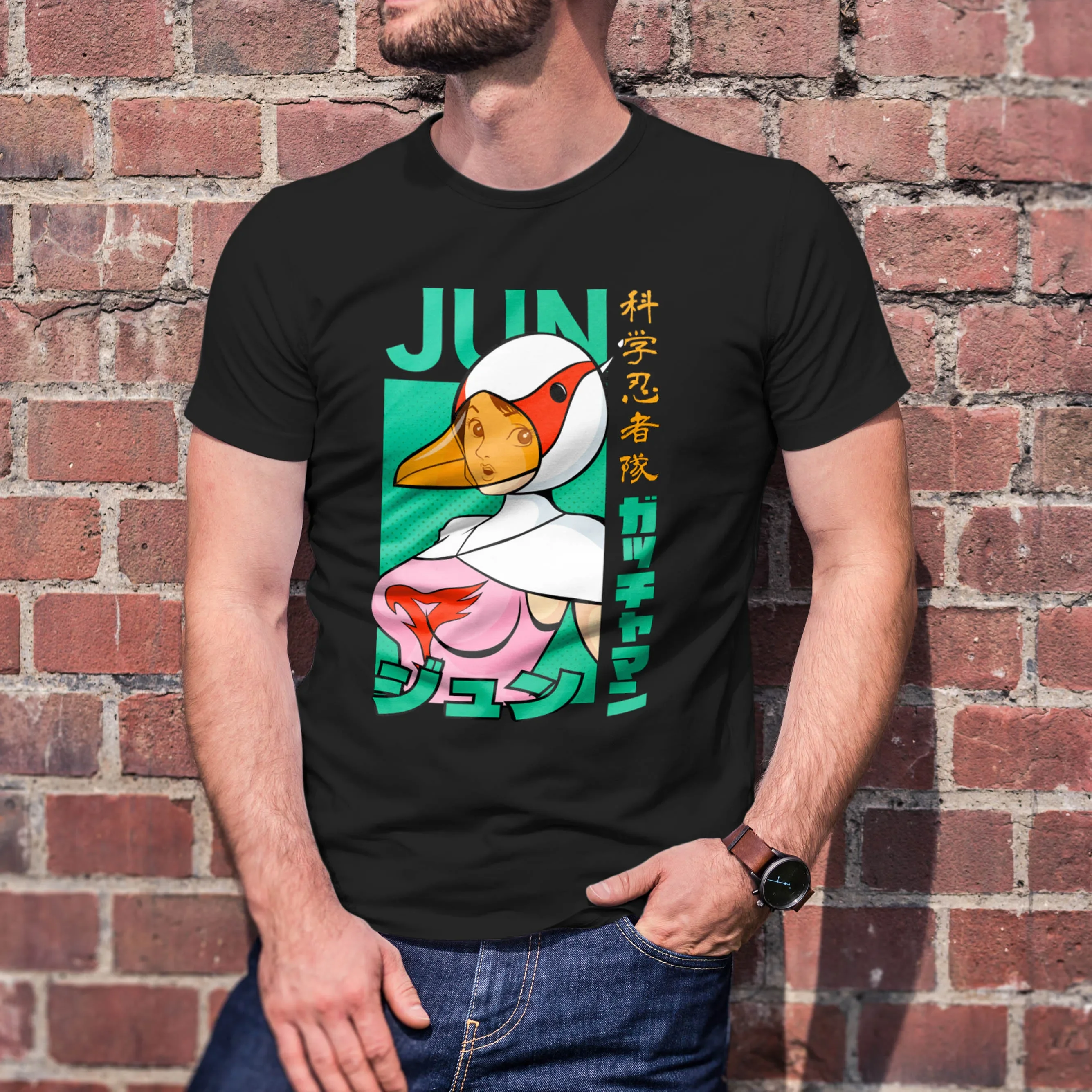Camiseta Vintage de anime Swan - Gatchaman, camiseta con estampado gráfico, camisetas informales Unisex de algodón con cuello redondo Vintage, camisetas de manga corta