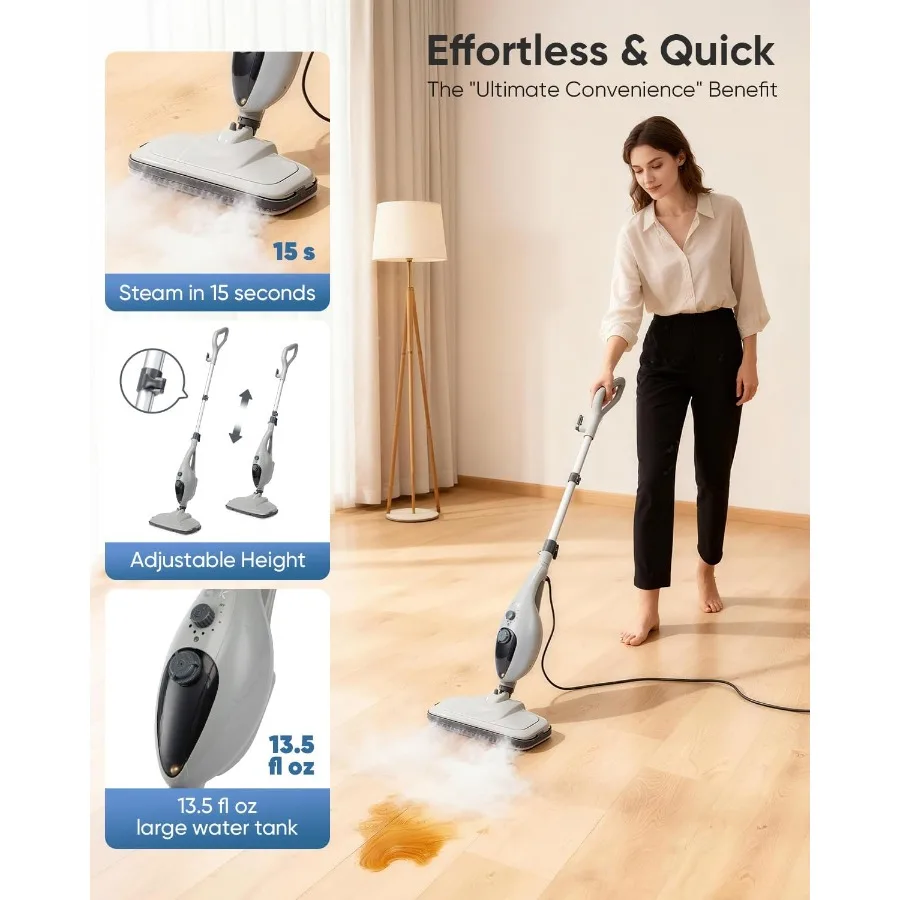 12 in 1 Handheld Steam Cleaner for Home Use with Advanced Steam Technology Ideal for Hardwood Floors Tile and Various Surfaces