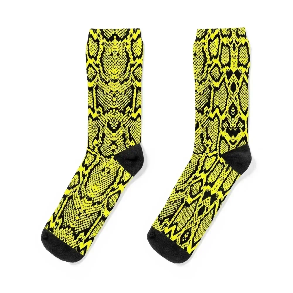 

Yellow Snake Skin Socks Soccer funny sock winter thermal colored Girl'S Socks Men's