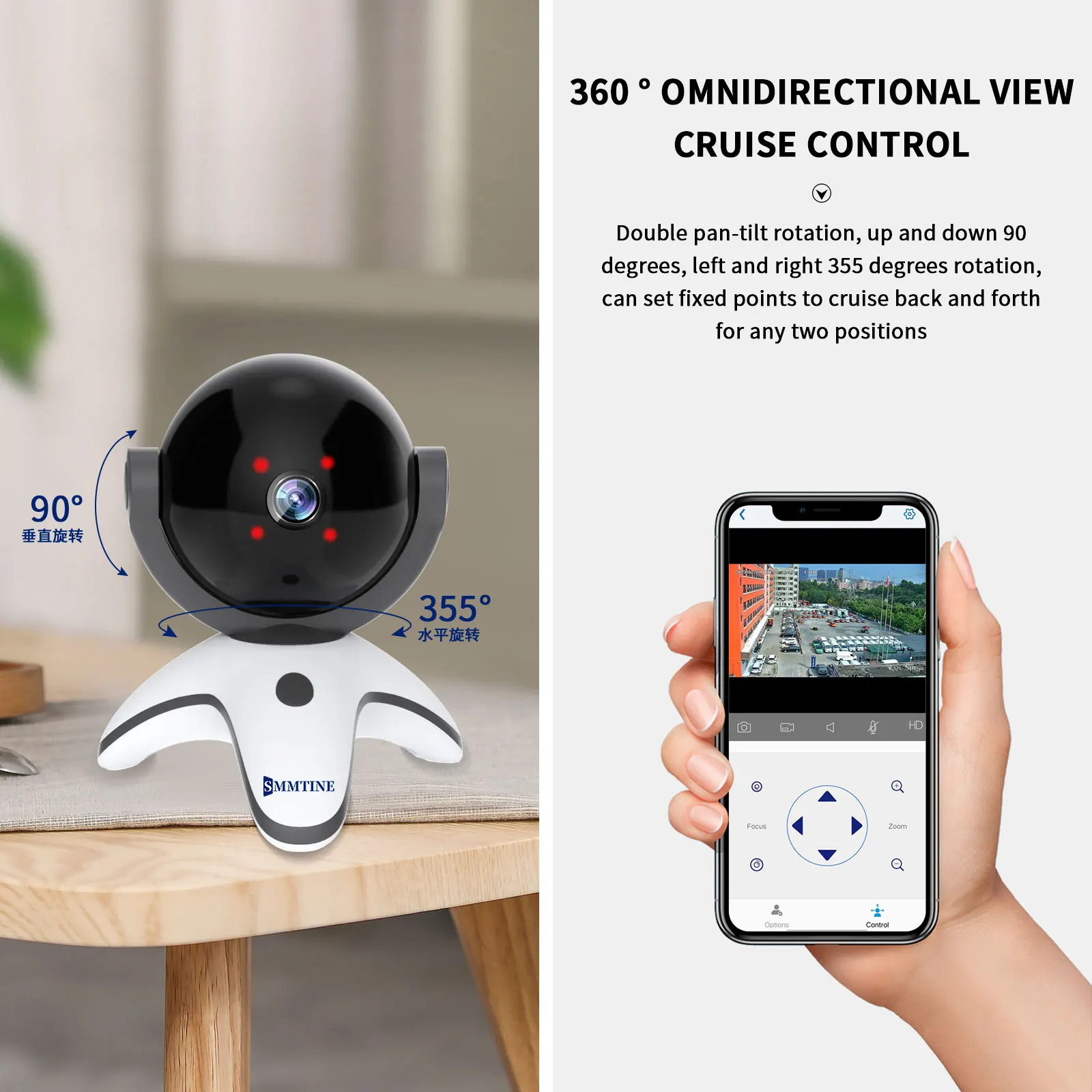 Imagem -02 - Home Safety Câmera Adequado para Monitores de Bebê e Pet 360 ° Panorâmica Pan Tilt Detecção Automática 5g Wifi 8mp 4k