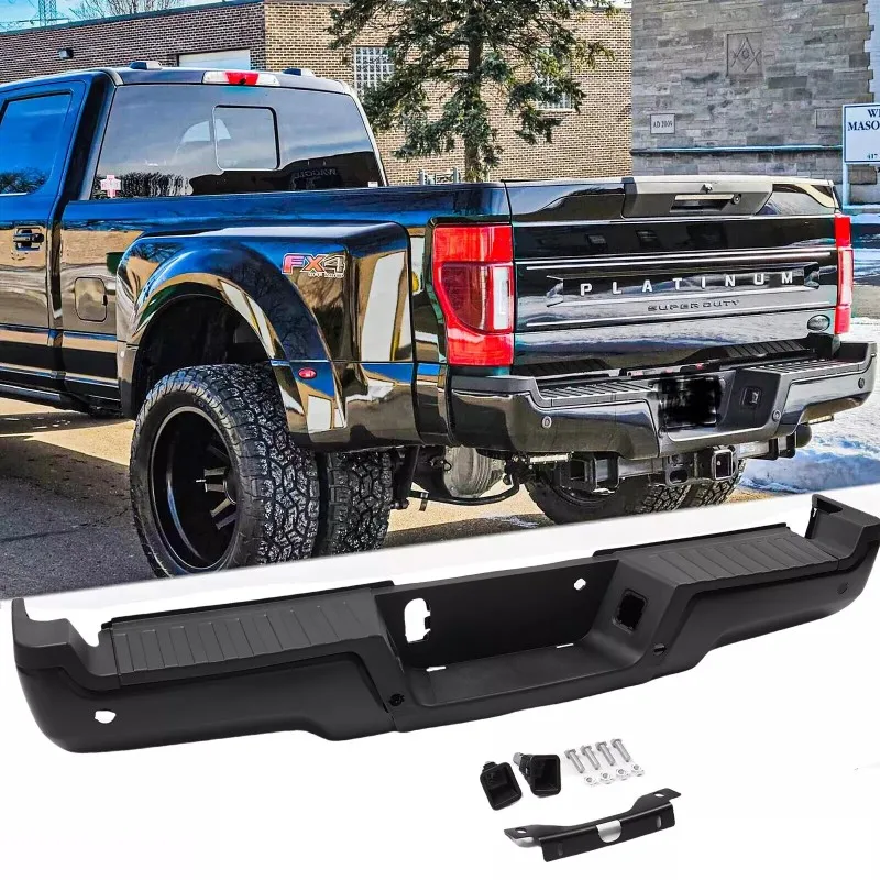 

Assembly Black Rear Bumper for 2017-2022 Ford F250 F-50 Super Duty W/ Park FO1103196
