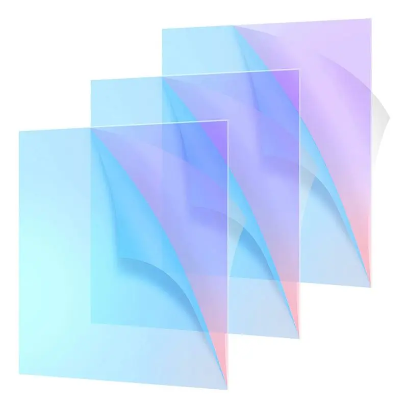 Acrylic Colored Translucent Acrylic Iridescent Radiant Sheet Laser-Cutting Acrylic Board,8 X 12 Inch(3 Pack,2.6Mm Thick) Eco-Fri