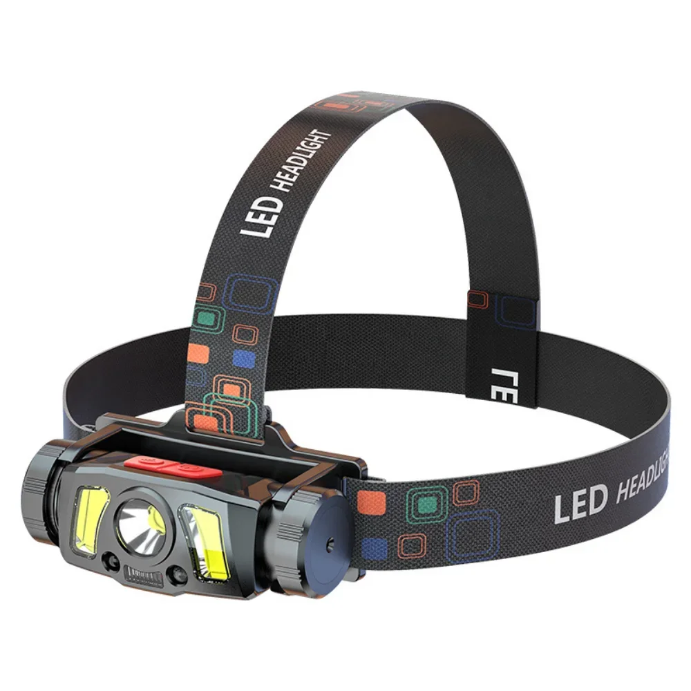 LED Headlamp,Portable Induction LED Headlight For Riding ,Waterproof, Outdoor, Wave Sensing, Adjustable Angle, Magnetic Suction